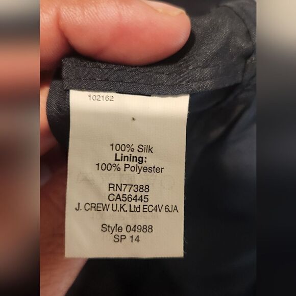 J. Crew One Shoulder Corrugated Silk Navy Blue Dress Size 6 - Picture 6 of 11